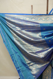 Peacock Blue Banarasi Silk Saree - SRPBBSS866
