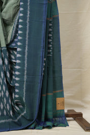 Pista Green Pochampalli Cotton Ikat Saree - SRPGBPCIS598