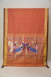 Orange Pink Cotton Paithani Saree - SROPCPS682