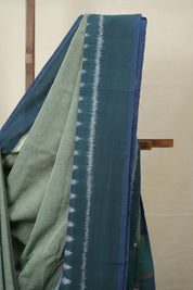 Pista Green Pochampalli Cotton Ikat Saree - SRPGBPCIS598