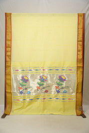Pestle Yellow Cotton Paithani Saree - SRPYCPS668