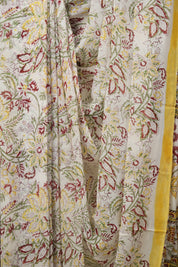 White HBP Chiffon Saree - SRYHCS63