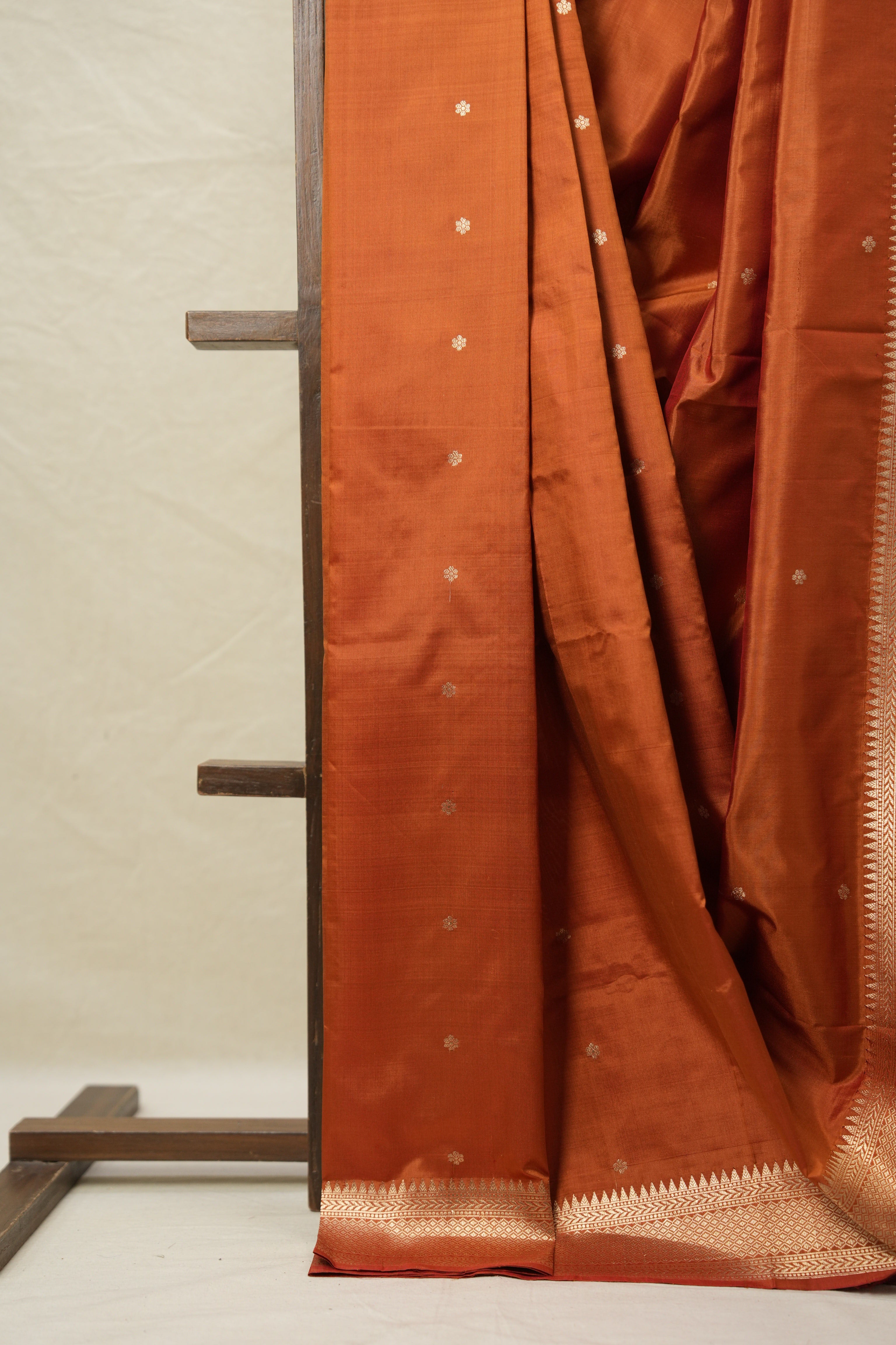 Copper Banarasi Silk Saree - SRCBSS861