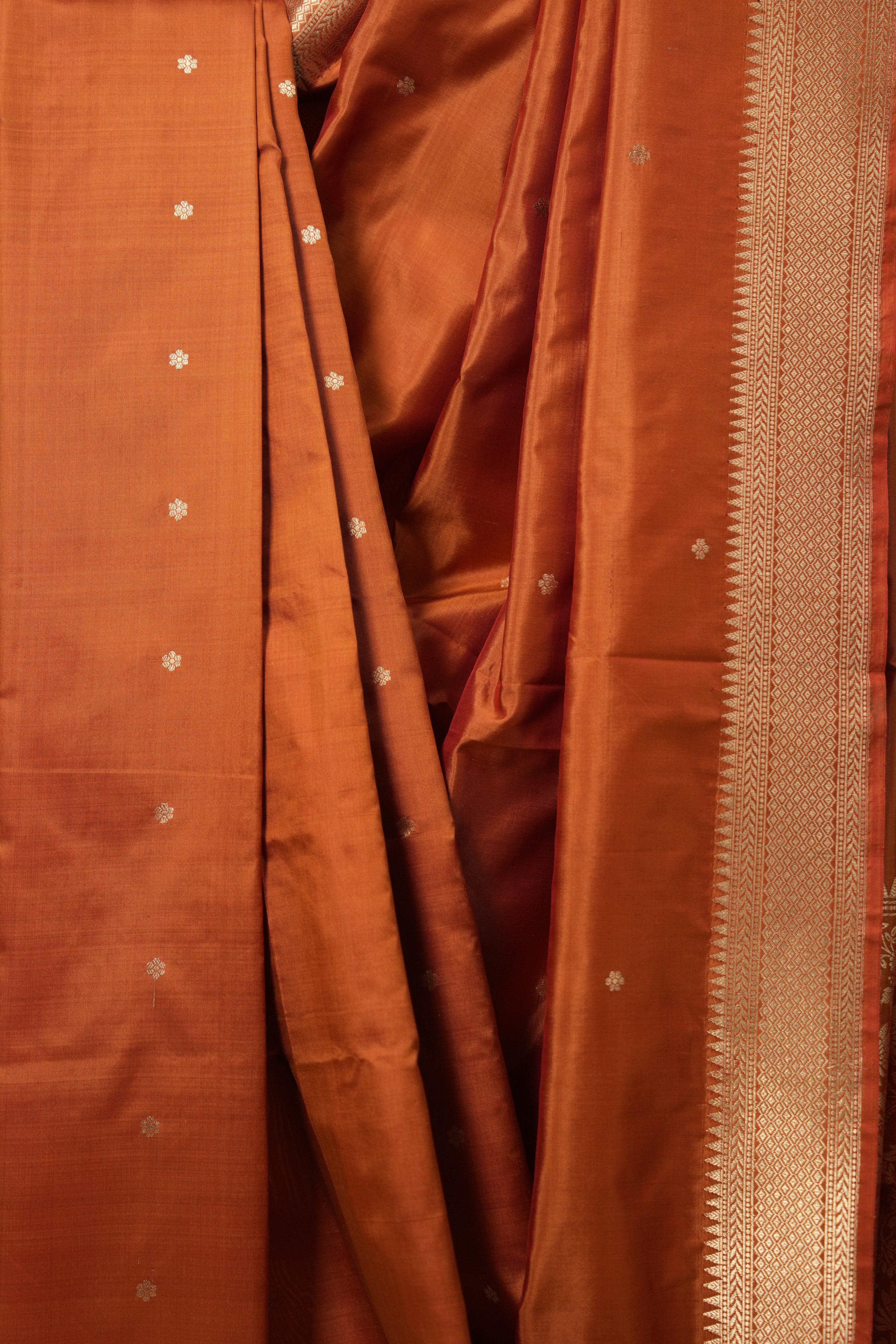 Copper Banarasi Silk Saree - SRCBSS861
