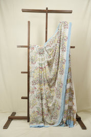 White HBP Chiffon Saree - SRWHCS49