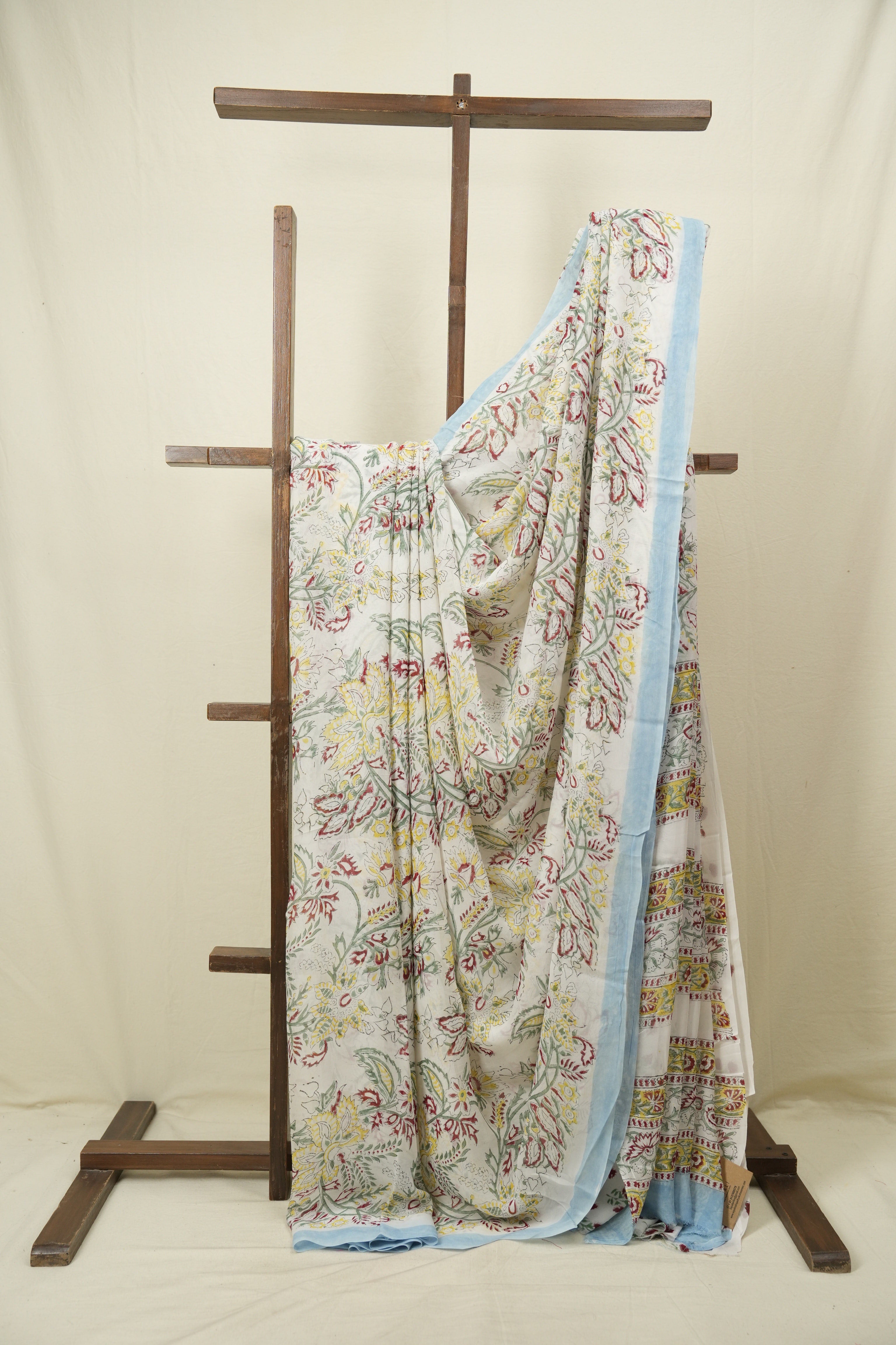 White HBP Chiffon Saree - SRWHCS49