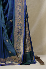 Peacock Blue Banarasi Silk Saree - SRPBBSS862