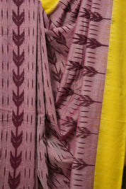 Pink Yellow Pochampalli Cotton Ikat Saree - SRPYBPCIS597