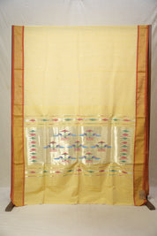Pastel Yellow Cotton Paithani Saree - SRPYCPS643
