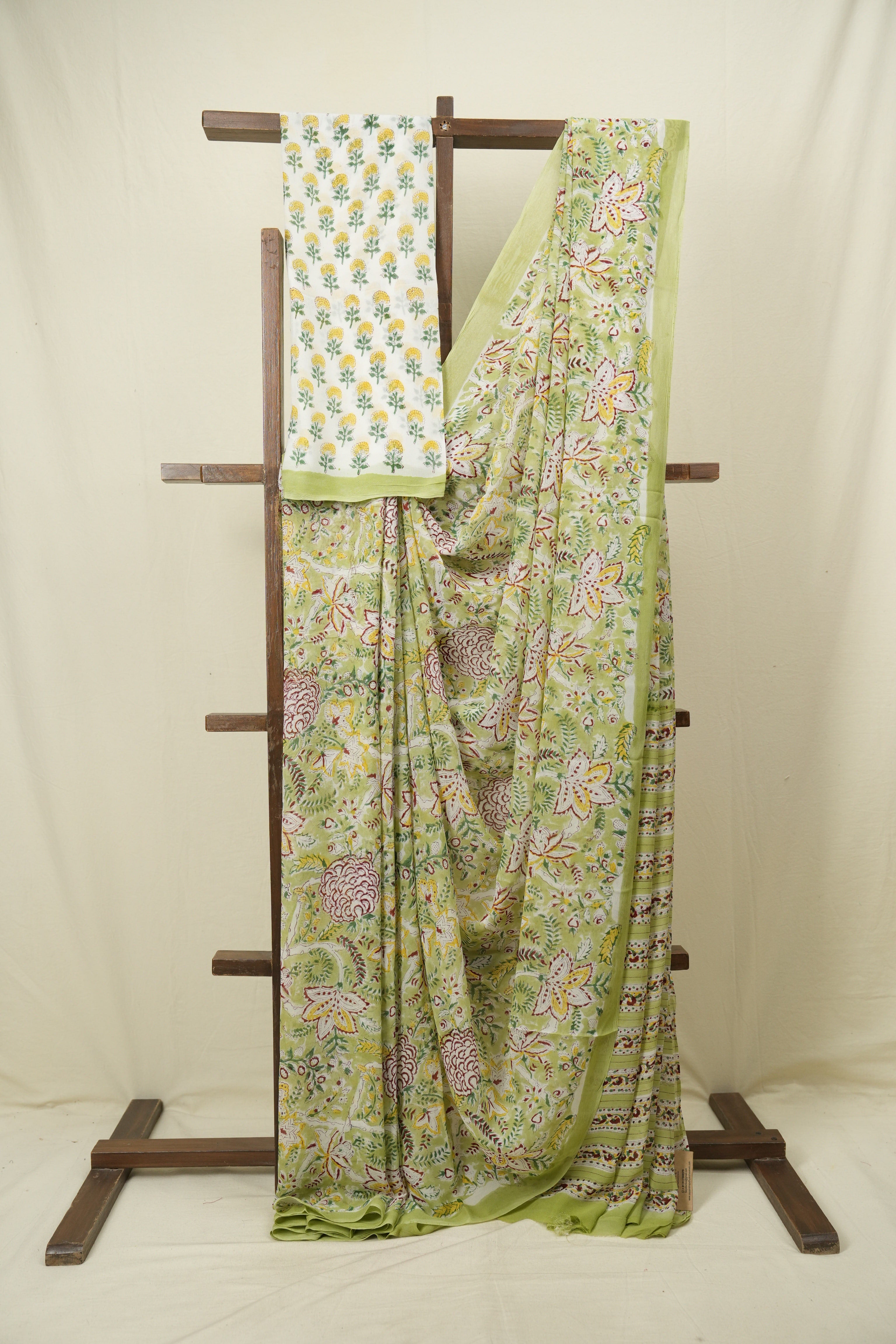 Pista Green HBP Chiffon Saree - SRPGHCS64