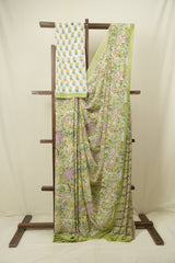 Pista Green HBP Chiffon Saree - SRPGHCS64