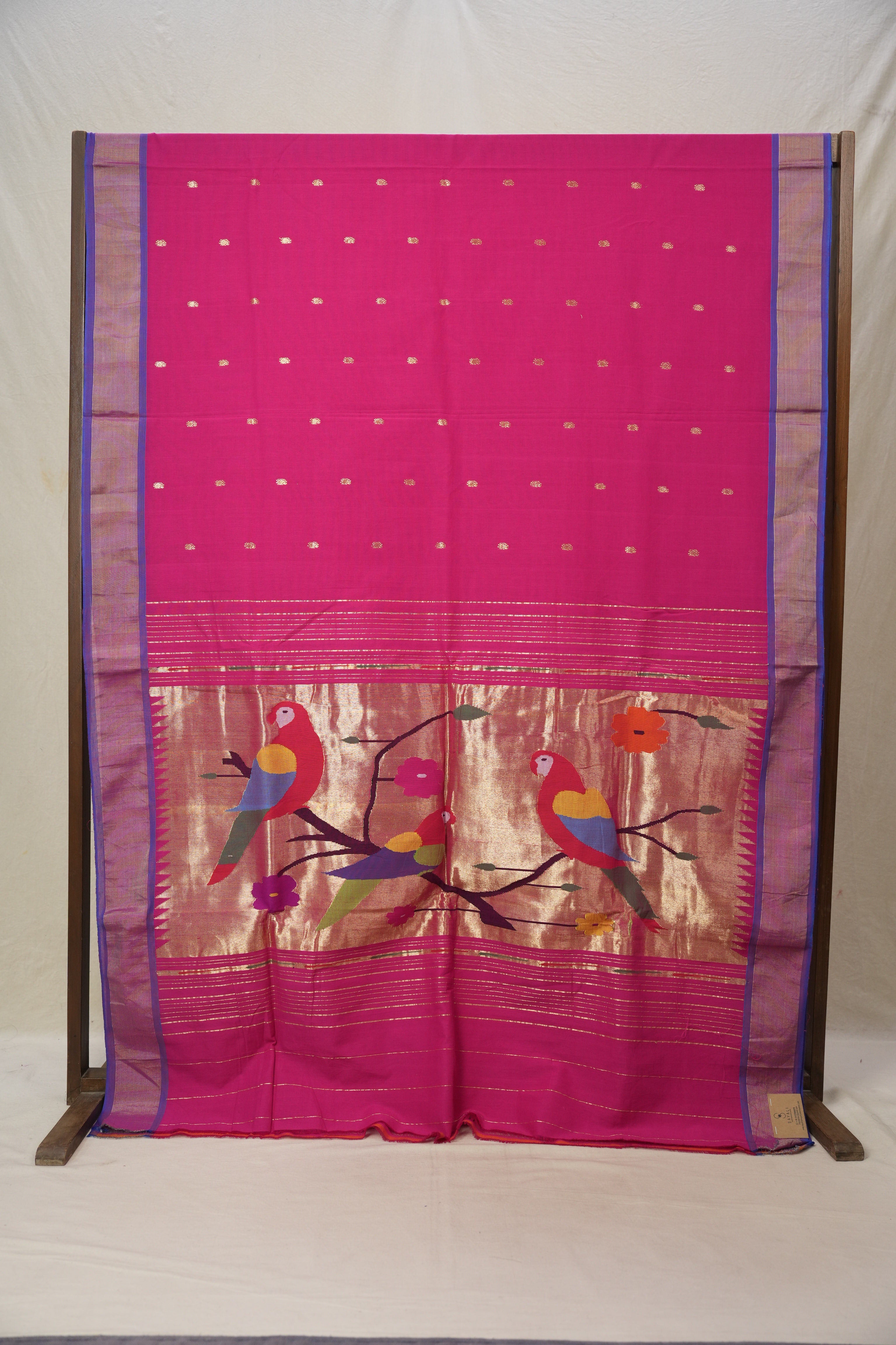 Rani Pink Cotton Paithani Saree - SRRPCPS599