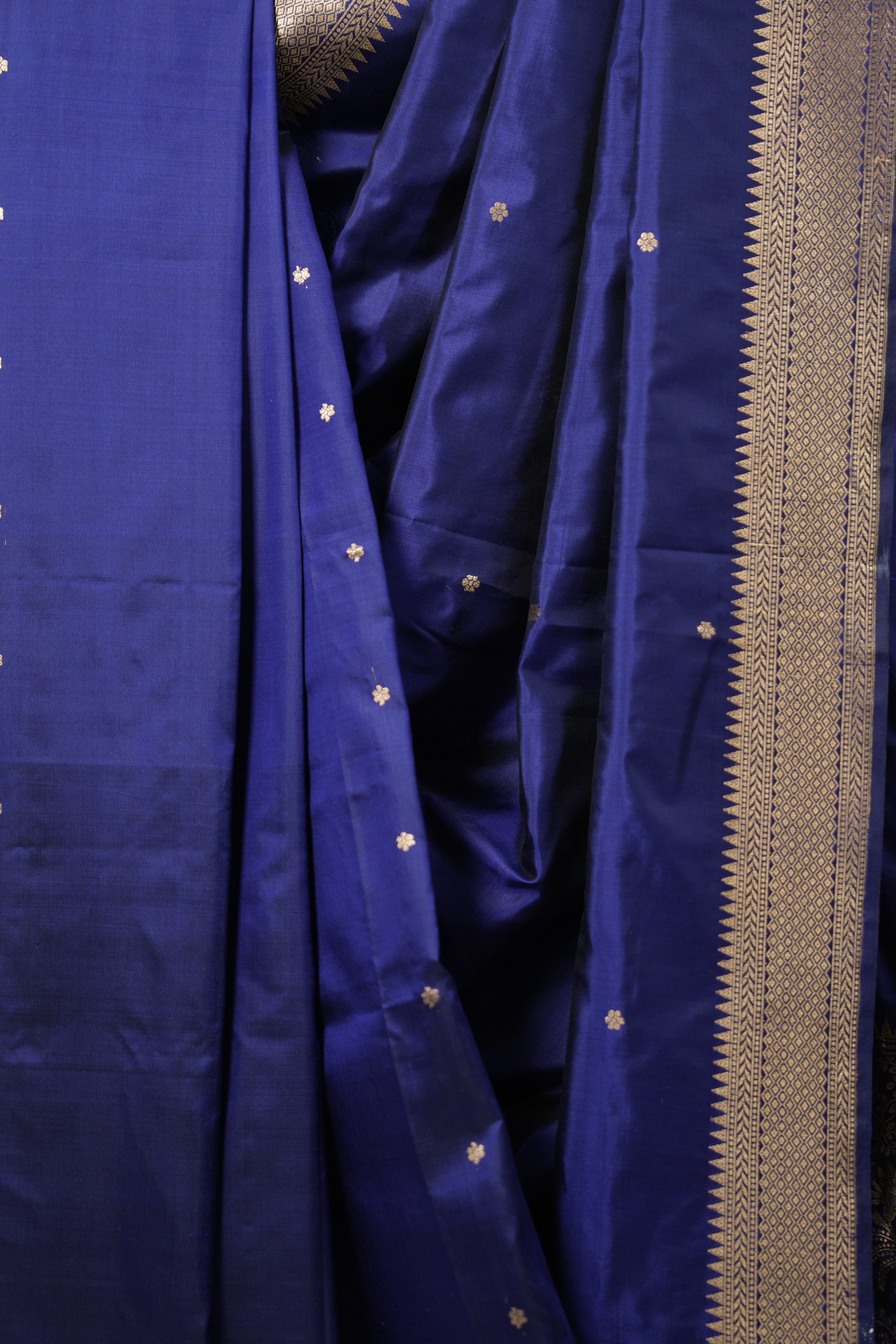 Navy Blue Banarasi Silk Saree - SRNBBSS860