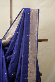 Navy Blue Banarasi Silk Saree - SRNBBSS860