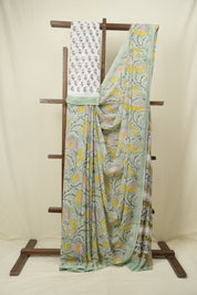 Mint HBP Chiffon Saree - SRMHCS60