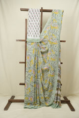 Mint HBP Chiffon Saree - SRMHCS60