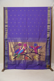 Violet Cotton Paithani Saree - SRVCPS688