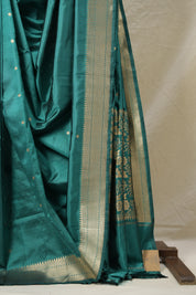 Rama Green Banarasi Silk Saree - SRRGBSS863
