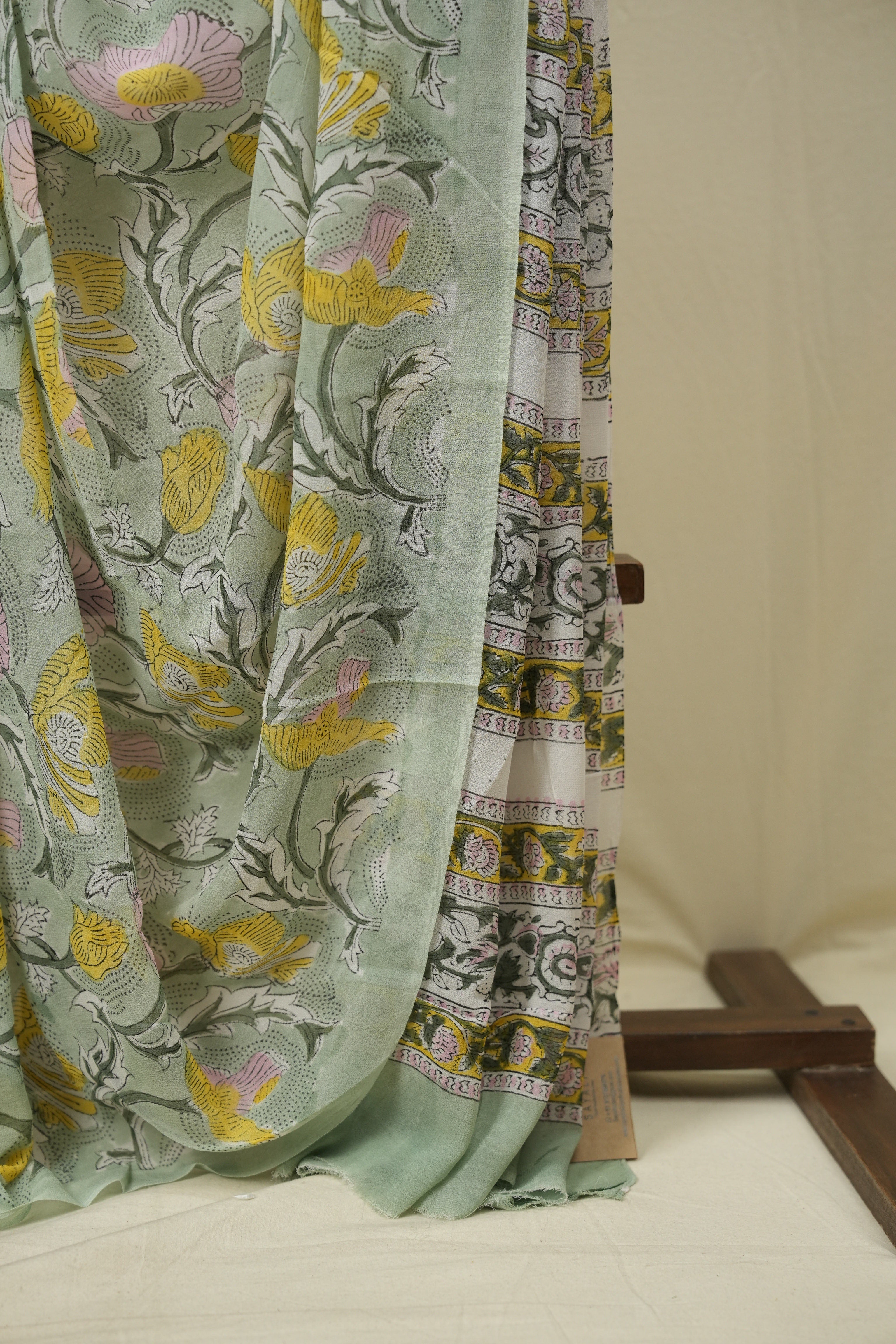 Mint HBP Chiffon Saree - SRMHCS60