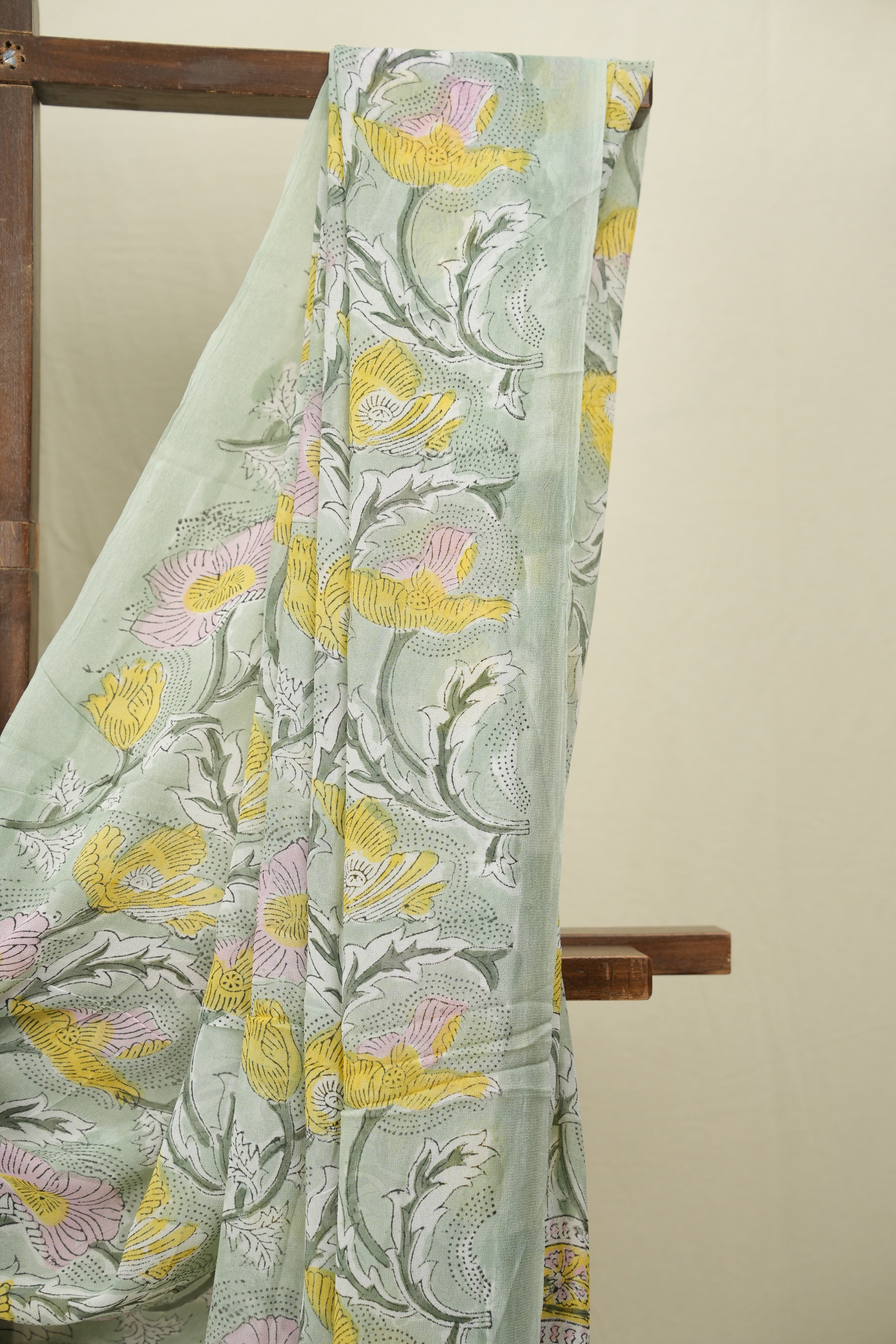 Mint HBP Chiffon Saree - SRMHCS60