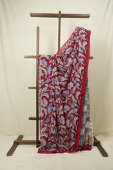 Red HBP Chiffon Saree - SRRHCS53