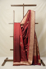 Maroon Banarasi Silk Saree - SRMBSS864