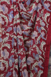 Red HBP Chiffon Saree - SRRHCS53