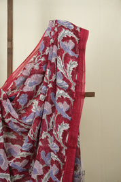 Red HBP Chiffon Saree - SRRHCS53