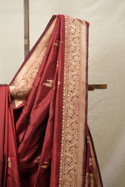 Maroon Banarasi Silk Saree - SRMBSS864