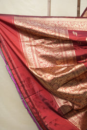 Maroon Banarasi Silk Saree - SRMBSS864