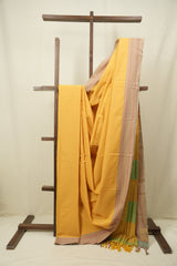 Yellow Cotton IIkal Saree - SRYCIS1136