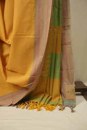Yellow Cotton IIkal Saree - SRYCIS1136