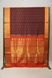 Maroon Gadwal Cotton Silk Saree - SRMGCSS180