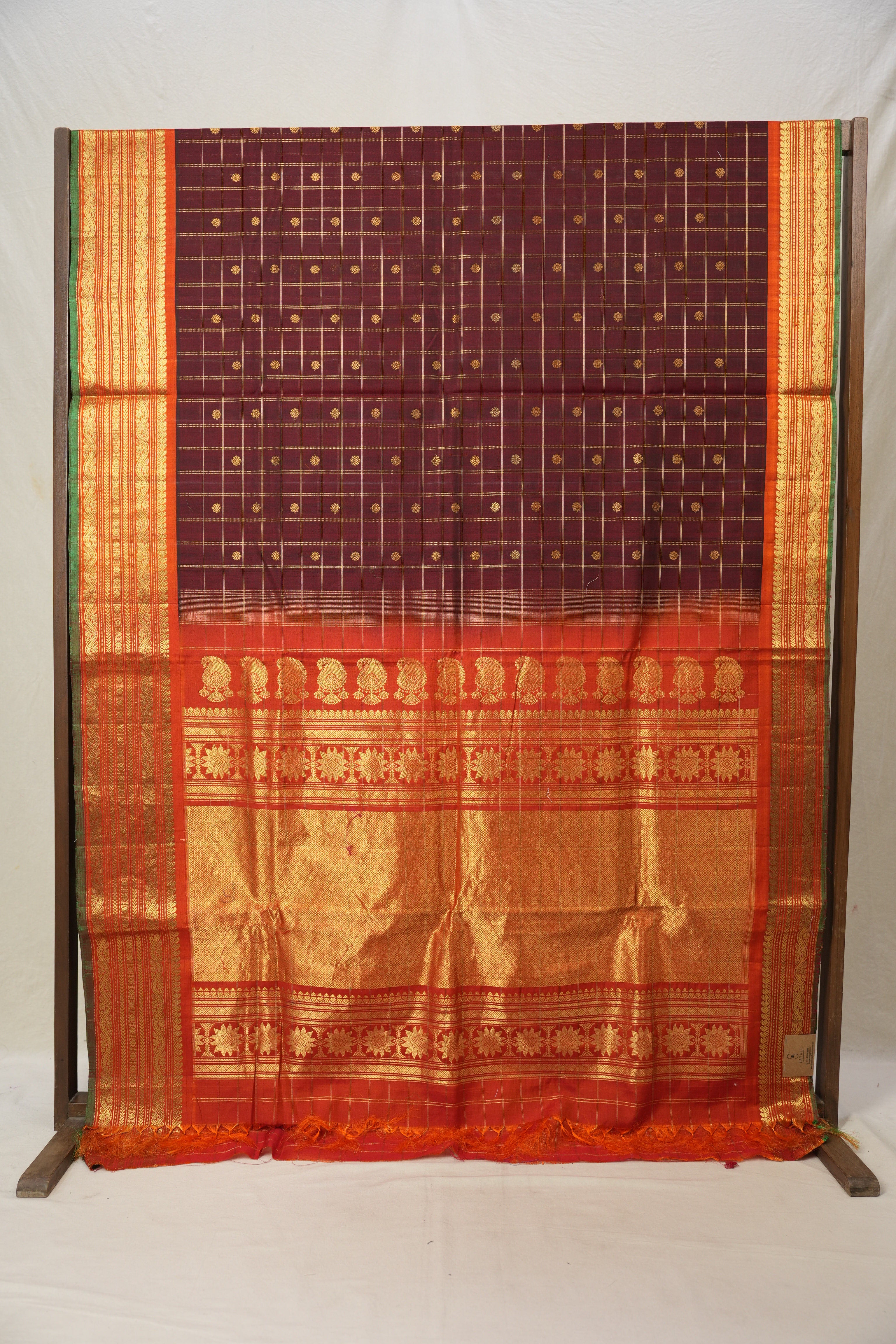 Maroon Gadwal Cotton Silk Saree - SRMGCSS180