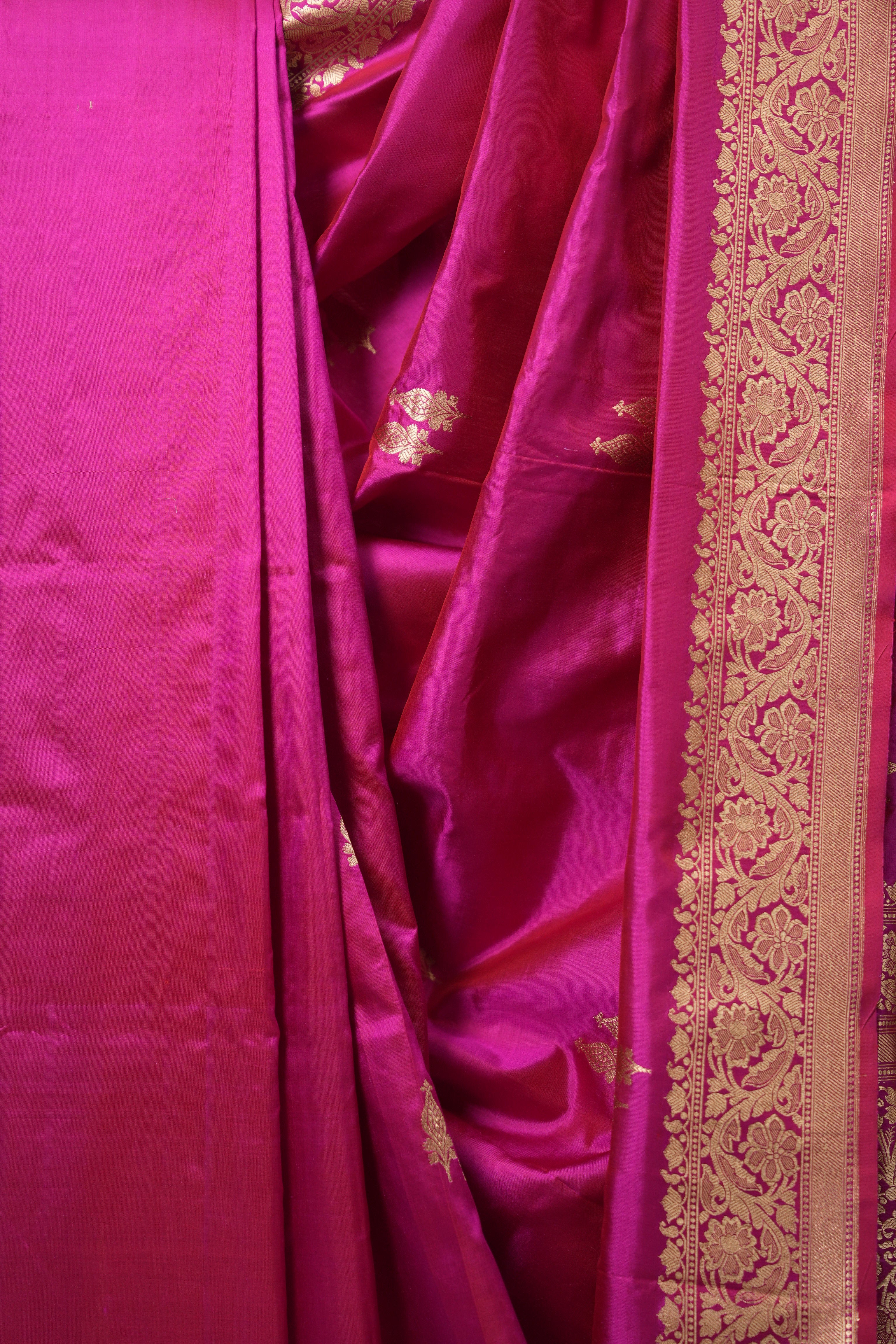 Rani Pink Banarasi Silk Saree - SRRPBSS868