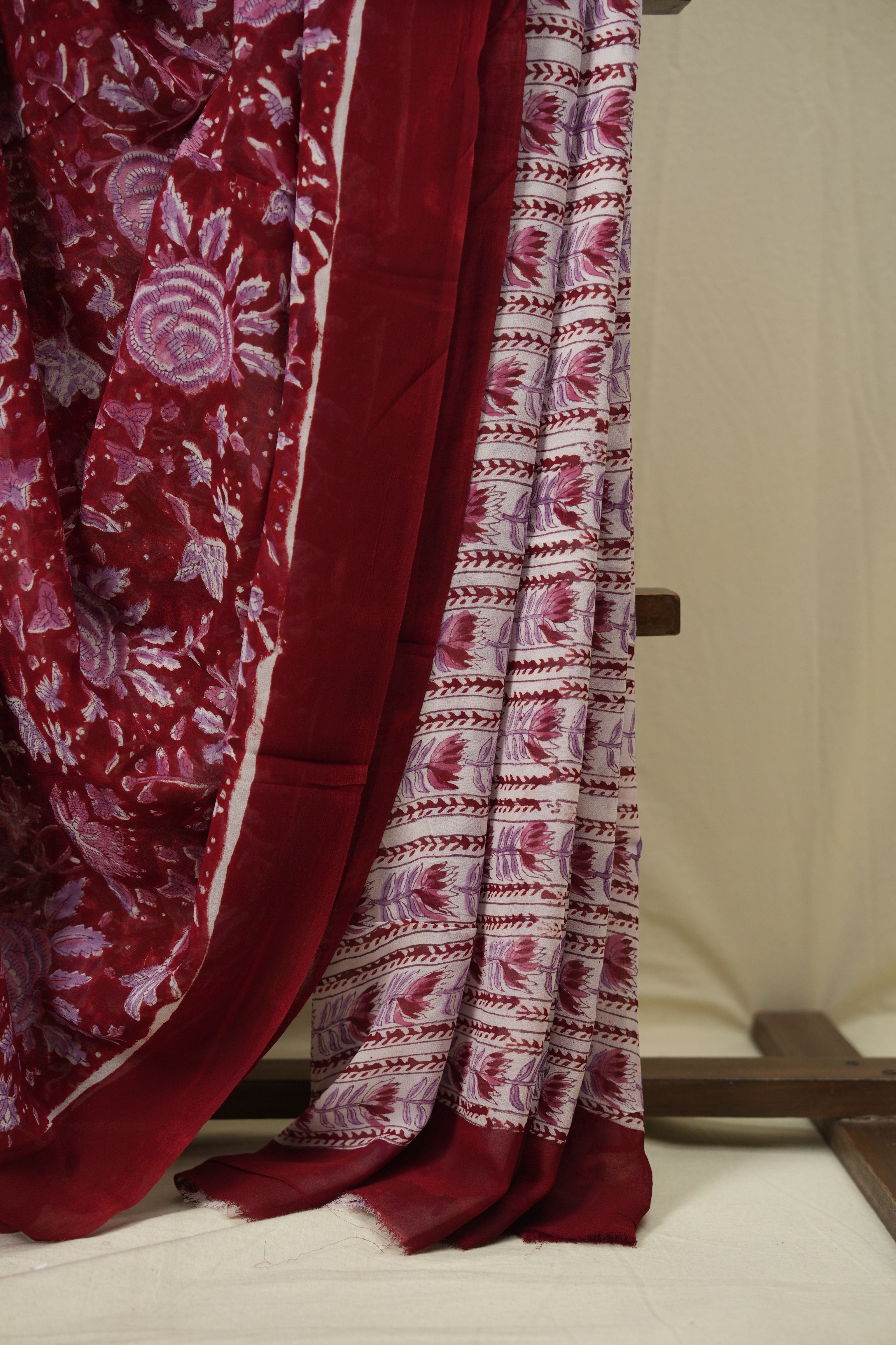 Red HBP Chiffon Saree - SRRHCS52