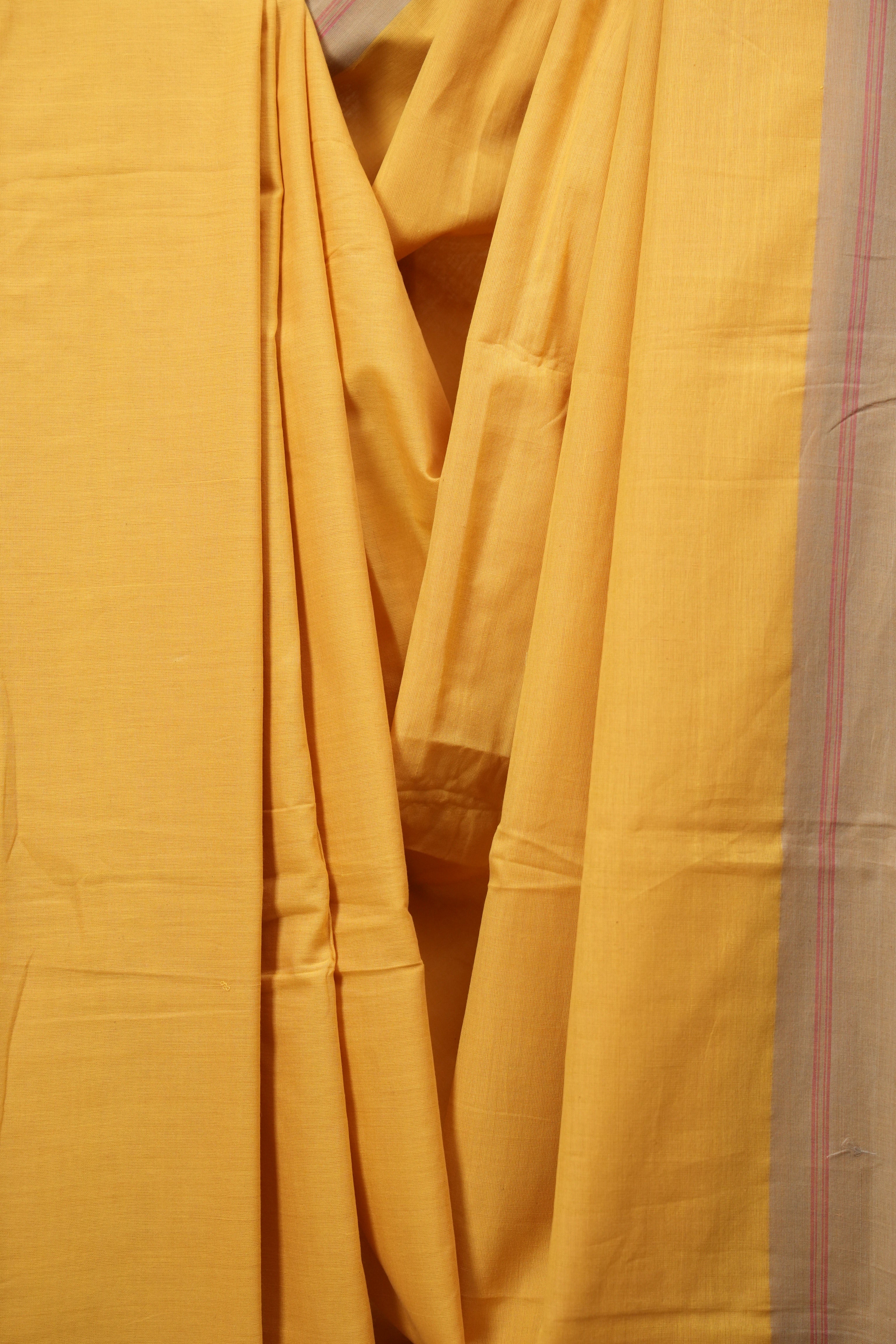 Yellow Cotton IIkal Saree - SRYCIS1136