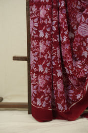 Red HBP Chiffon Saree - SRRHCS52