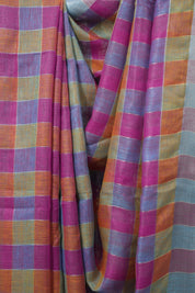 Multicolor Linen Saree With Tassels - SRMLS500