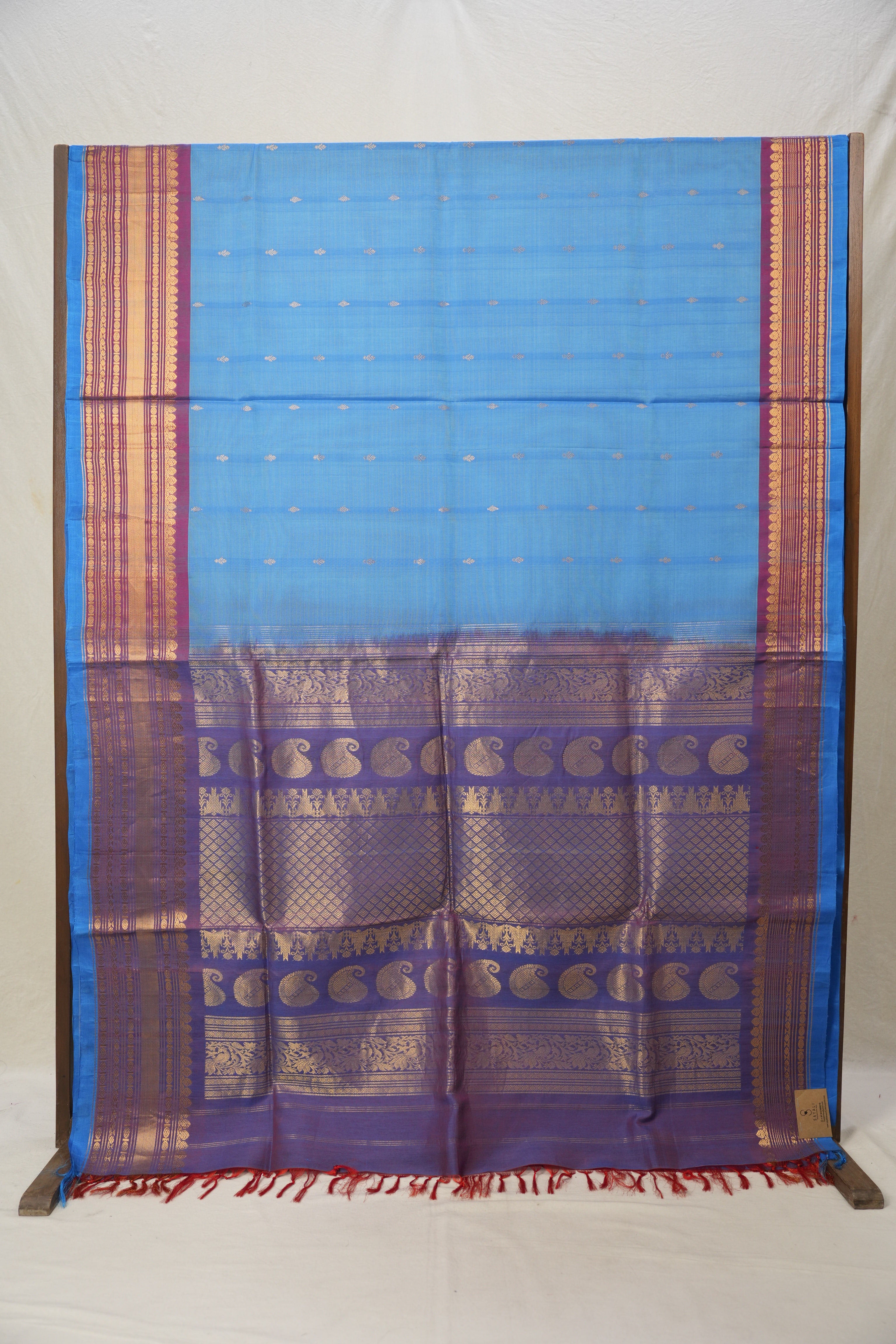 Blue Gadwal Cotton Silk Saree - SRBGCSS96