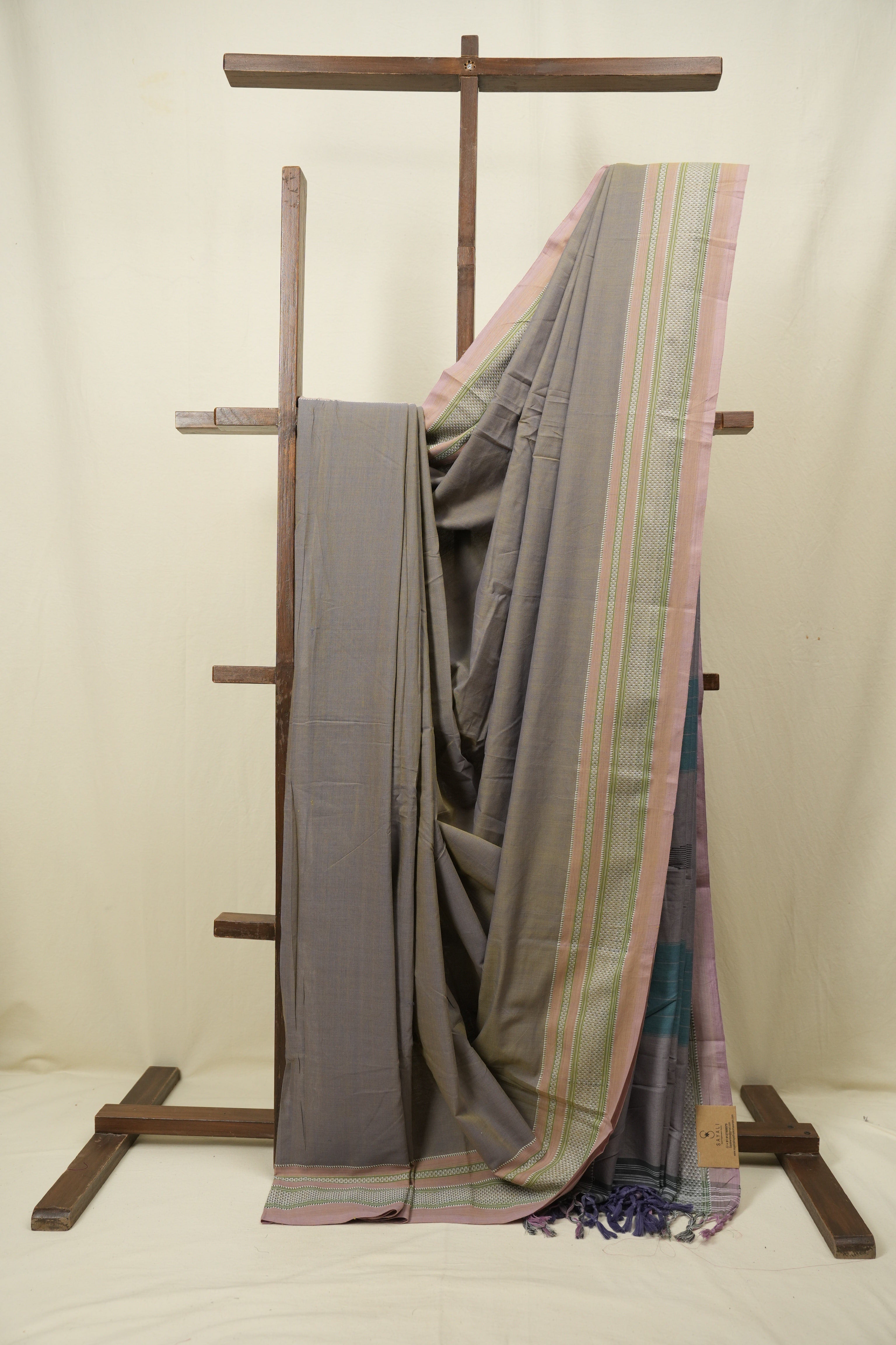 Dual Tone Blue Cotton IIkal Saree - SRDTBCIS1127