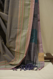 Dual Tone Blue Cotton IIkal Saree - SRDTBCIS1127
