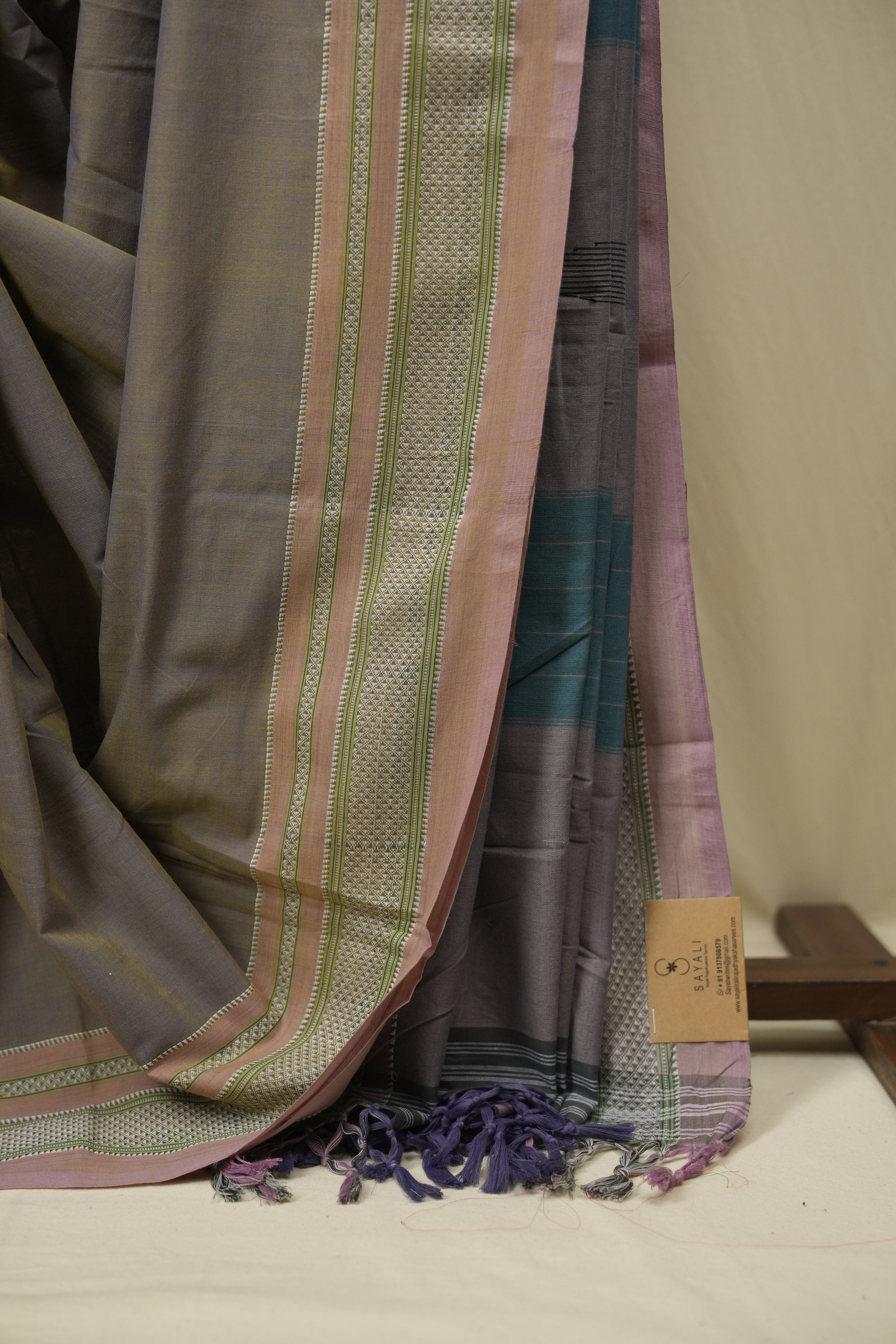 Dual Tone Blue Cotton IIkal Saree - SRDTBCIS1127