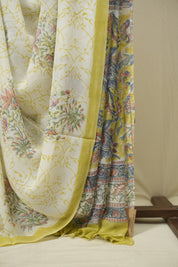 White HBP Chiffon Saree - SRWHCS50