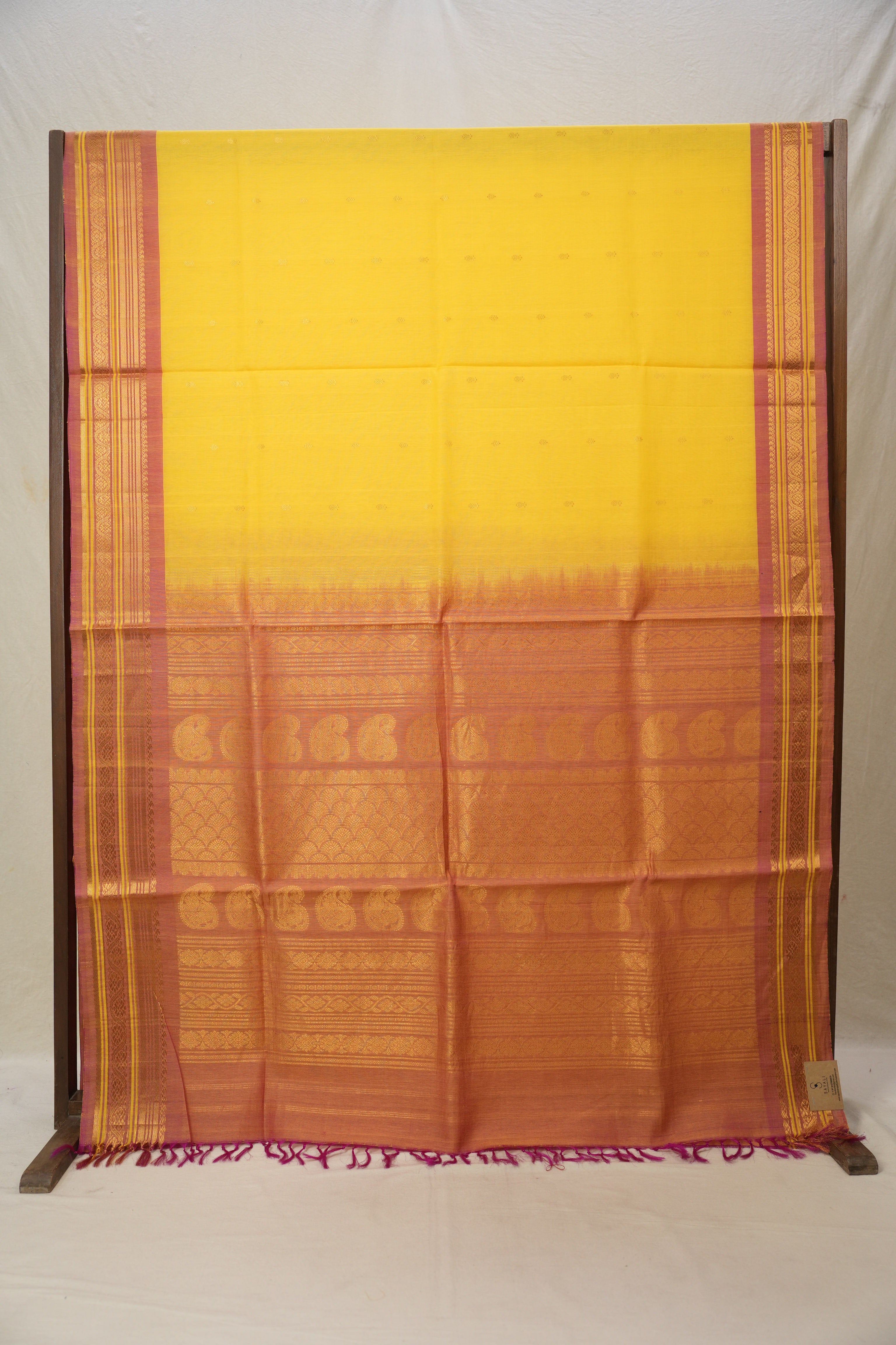 Yellow Gadwal Cotton Silk Saree - SRYGCSS117