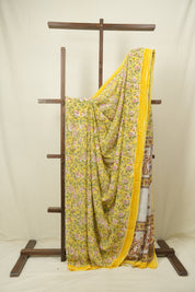 Yellow HBP Chiffon Saree - SRYHCS56