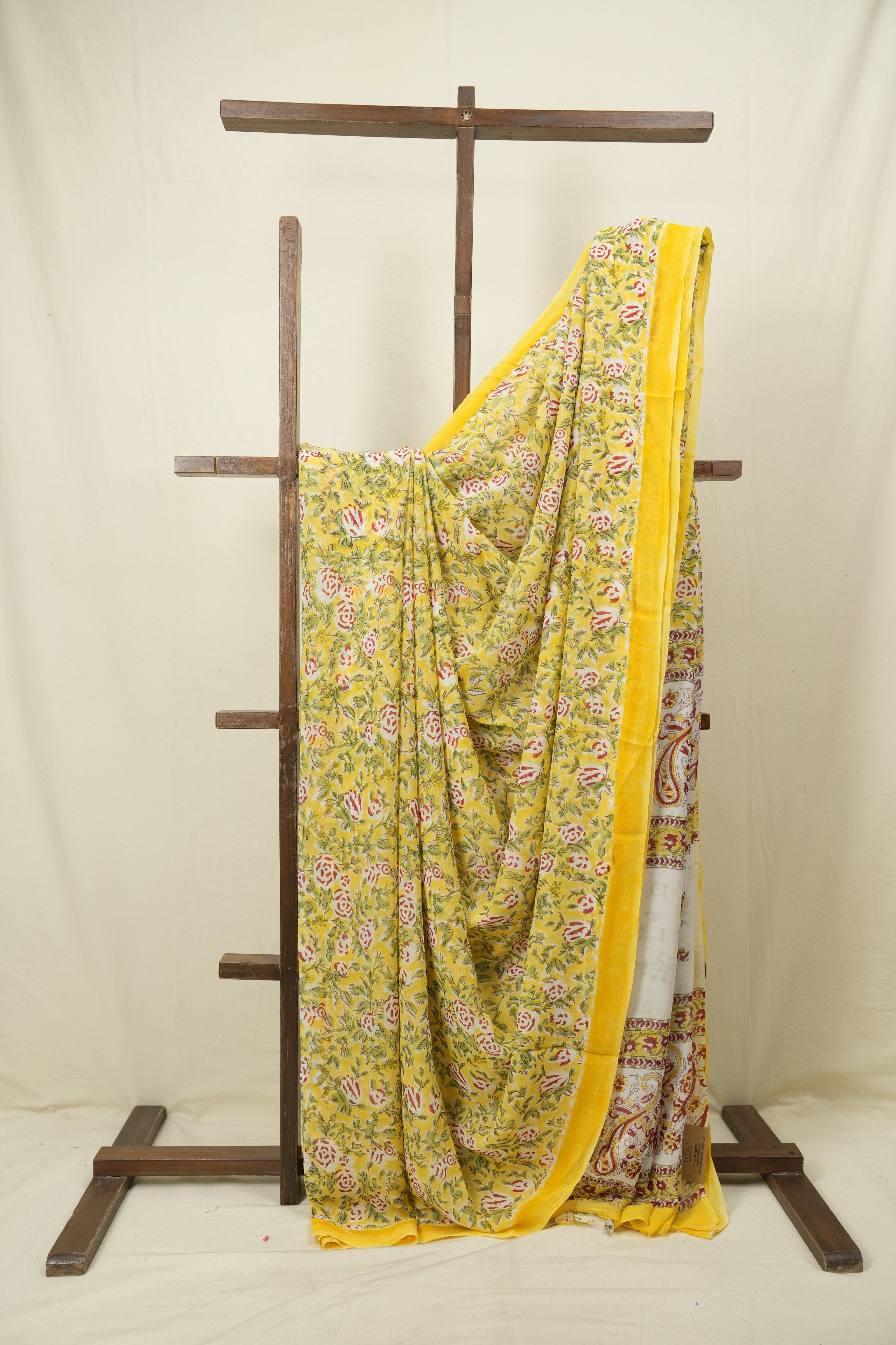 Yellow HBP Chiffon Saree - SRYHCS56