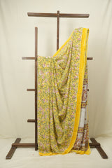 Yellow HBP Chiffon Saree - SRYHCS56