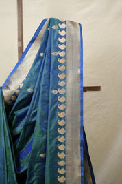 Peacock Blue Banarasi Silk Saree - SRPBBSS859
