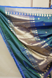 Peacock Blue Banarasi Silk Saree - SRPBBSS859